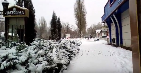 Заснеженная Горловка: горловчанка показала видео зимнего города