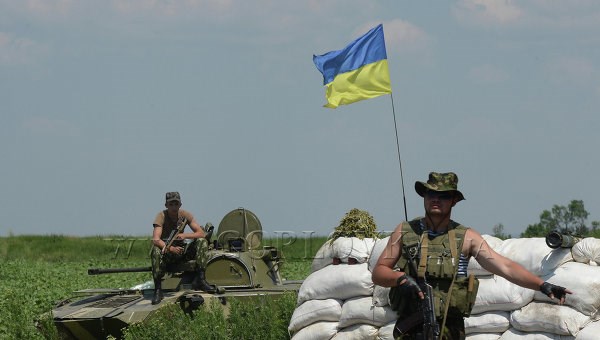 Украинский блокпост под Горловкой. ВИДЕО