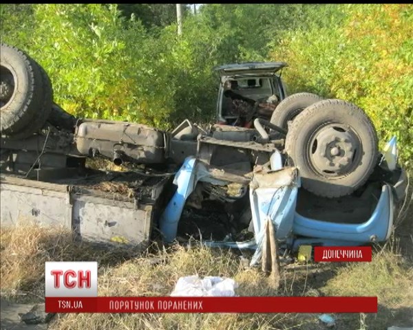 Возле Горловки подорвался на фугасе грузовик с военными (ВИДЕО)
