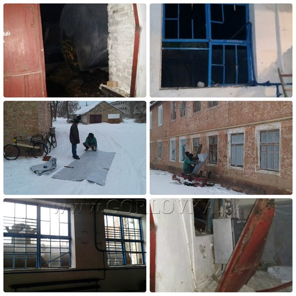 В горловском  поселке Гольмовский из-за обстрела остались без окон несколько домов, повреждена котельная   