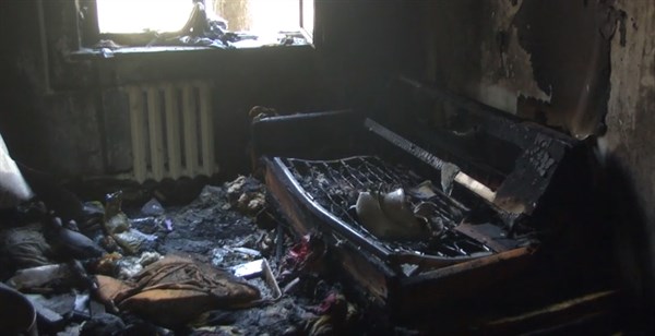 В Калининском районе Горловки во время пожара погиб мужчина