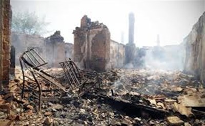 В Горловке из-за обстрелов сгорело 5 домов в поселке Зайцево